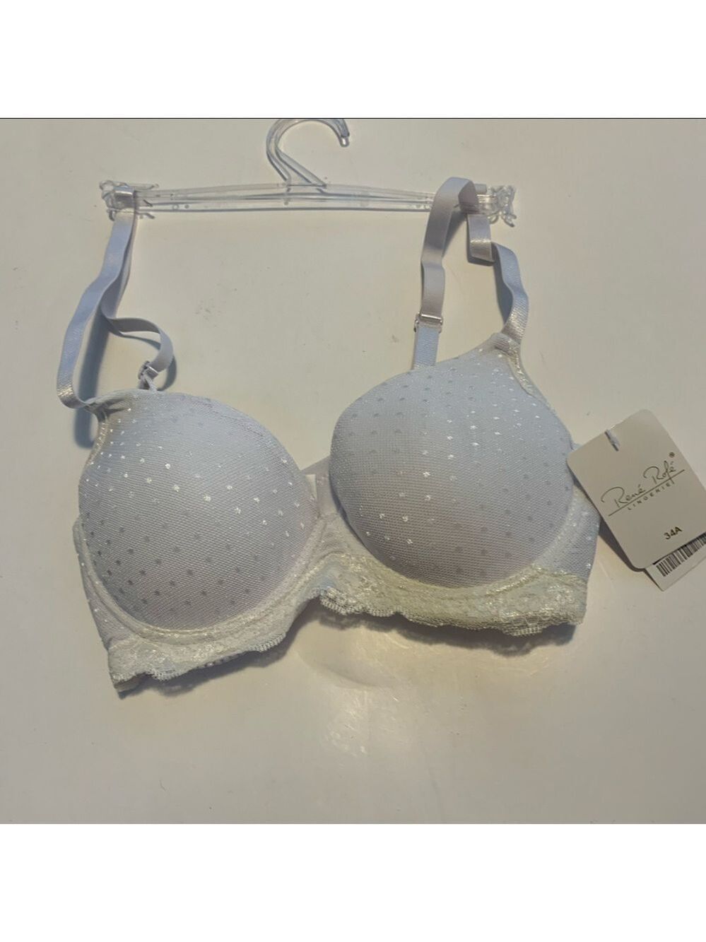 RENE ROFE White Lace T Shirt Bra Underwire